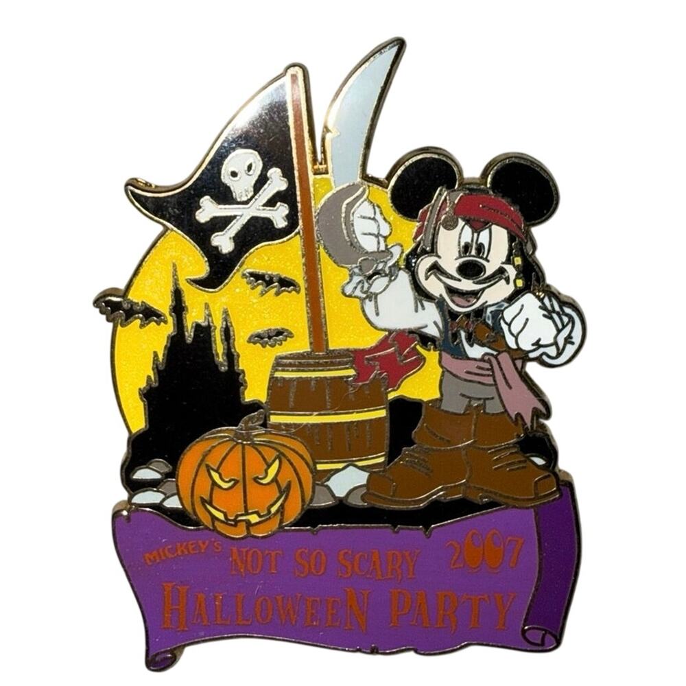 WDW MNSSHP Halloween Party 2007 Logo Pirate Mickey Mouse LE 4000 Disney Pin